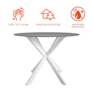 COSMOLIVING Circi Dining Glass Table Black and White - Price Crash Furniture