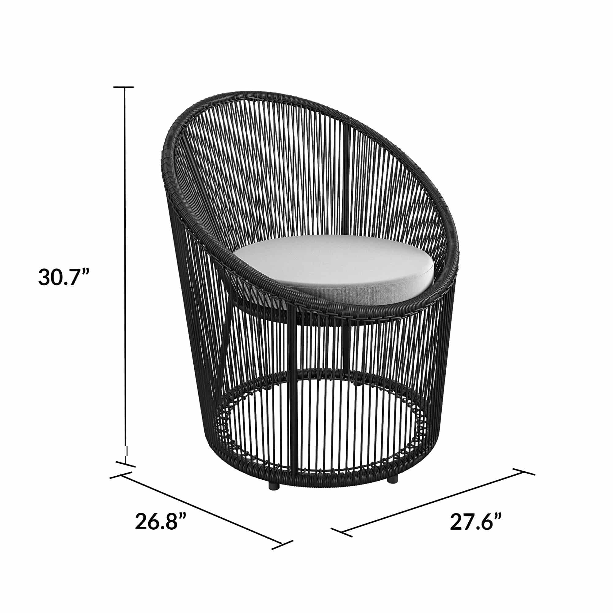 COSMOLIVING Taura Resin Lounge Chair Outdoor Black - Price Crash Furniture