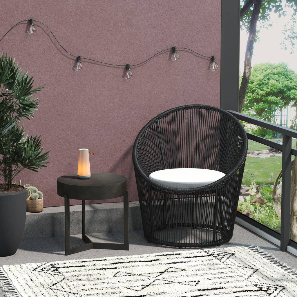 COSMOLIVING Taura Resin Lounge Chair Outdoor Black - Price Crash Furniture