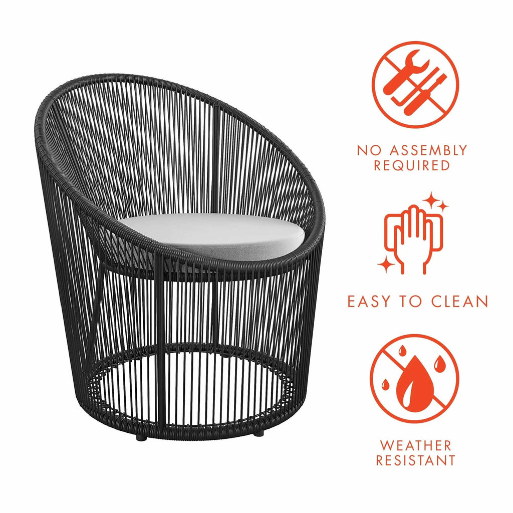 COSMOLIVING Taura Resin Lounge Chair Outdoor Black - Price Crash Furniture