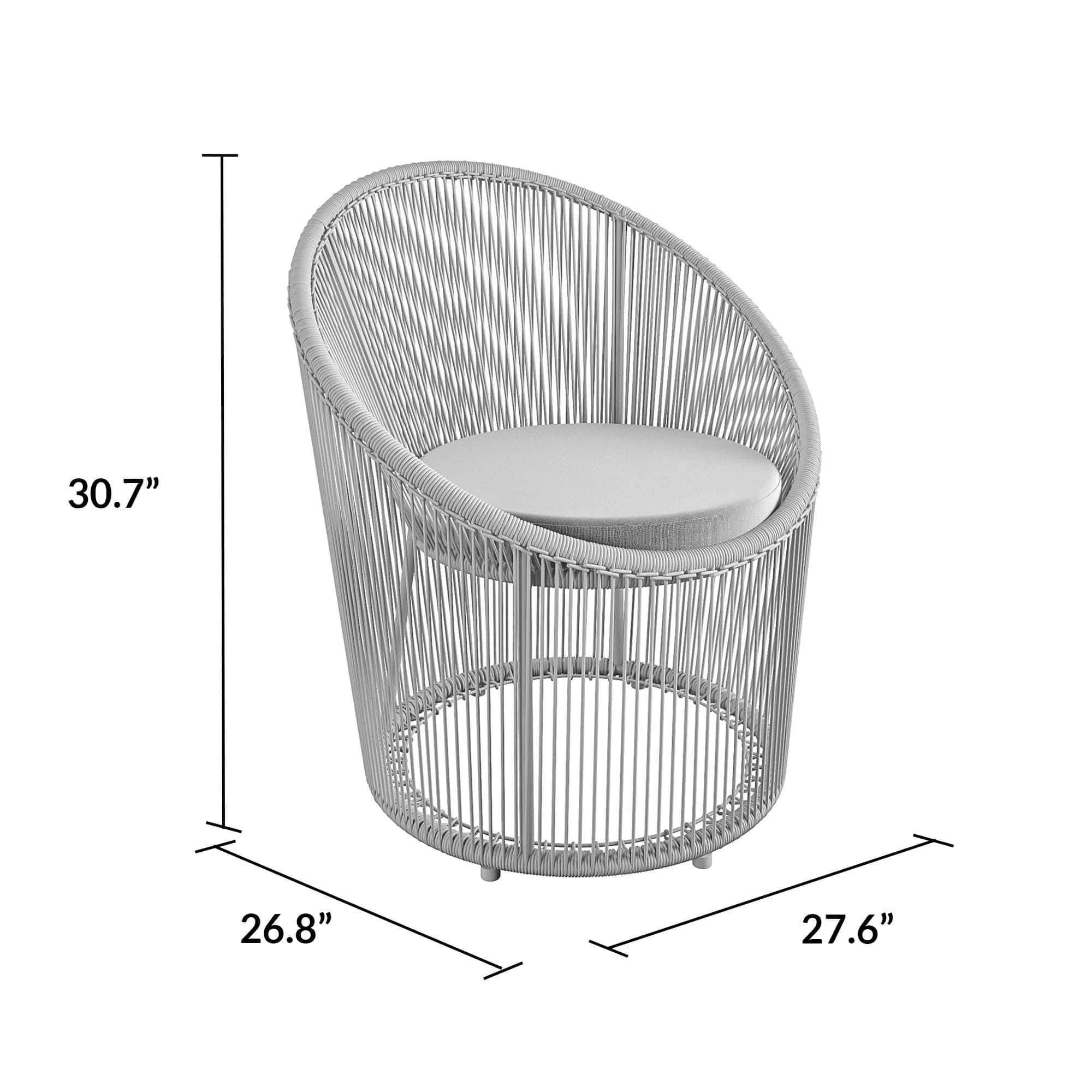 COSMOLIVING Taura Resin Lounge Chair Outdoor Light Grey - Price Crash Furniture