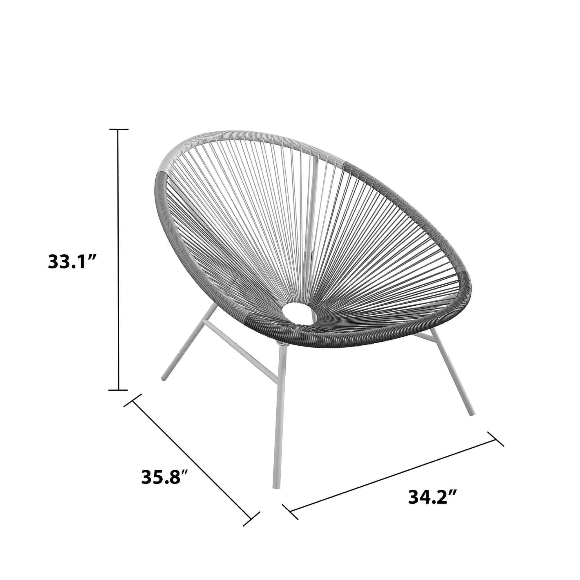 COSMOLIVING (UK) Avo XL Lounge Chair 2PK Black/White/Grey - Price Crash Furniture