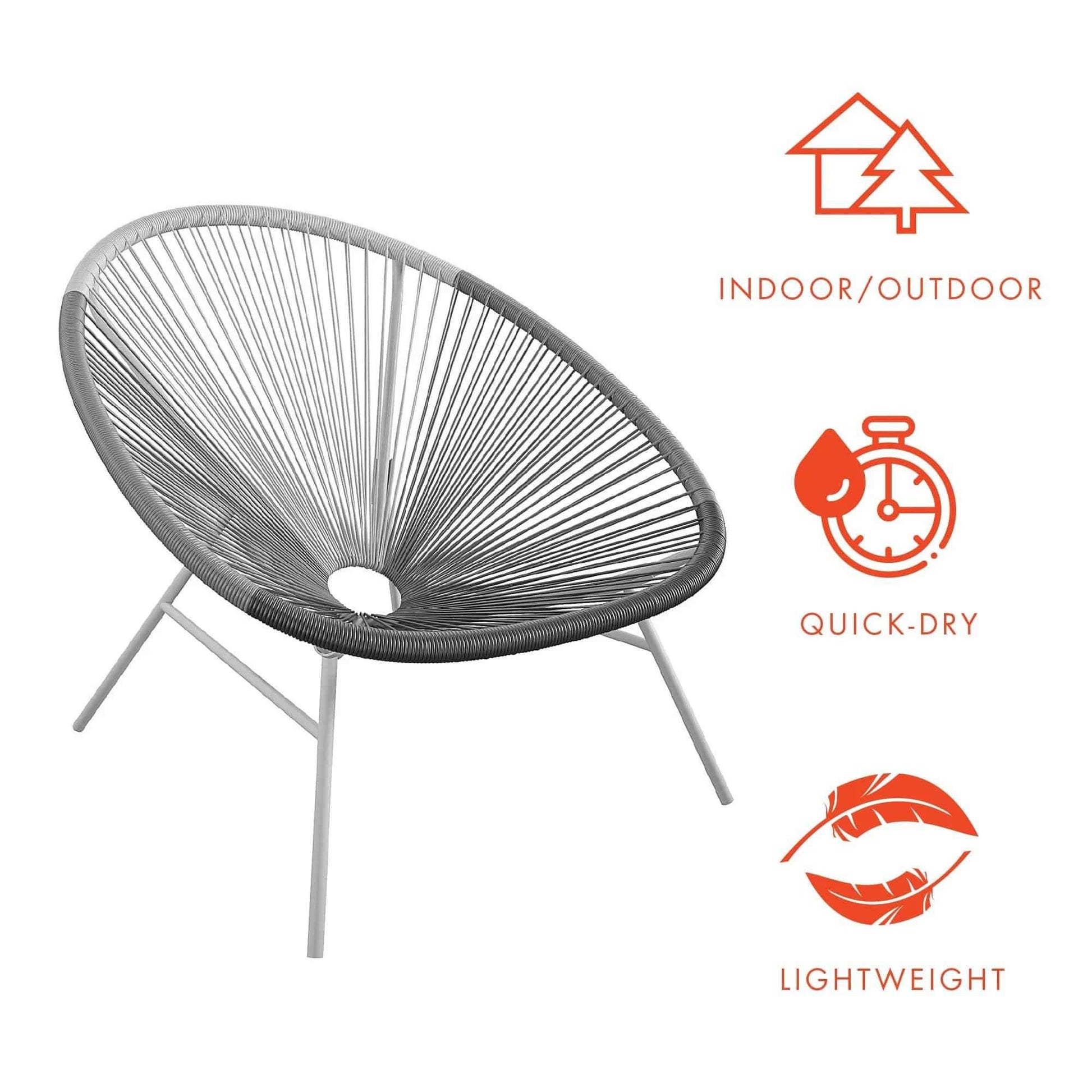 COSMOLIVING (UK) Avo XL Lounge Chair 2PK Black/White/Grey - Price Crash Furniture