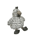 Curled Fur Fabric Grey Chicken Doorstop - Price Crash Furniture