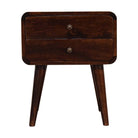 Curved Dark Walnut Bedside by Artisan Furniture - Price Crash Furniture