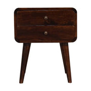 Curved Dark Walnut Bedside by Artisan Furniture - Price Crash Furniture