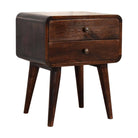 Curved Dark Walnut Bedside by Artisan Furniture - Price Crash Furniture