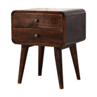 Curved Dark Walnut Bedside by Artisan Furniture - Price Crash Furniture