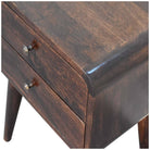 Curved Dark Walnut Bedside by Artisan Furniture - Price Crash Furniture