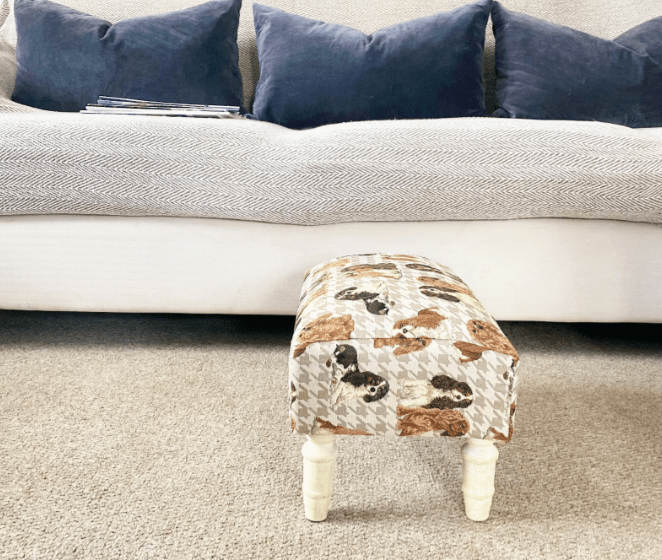 Dog Fabric Footstool With Drawer - Price Crash Furniture