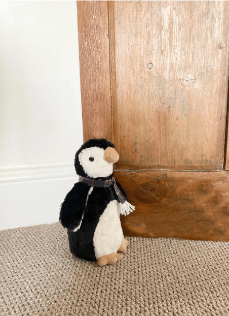 Faux Fur Fabric Penguin Doorstop - Price Crash Furniture