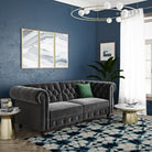 Felix Chesterfield Sofa Bed - Grey Velvet by Dorel - Price Crash Furniture