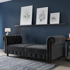 Felix Chesterfield Sofa Bed - Grey Velvet by Dorel - Price Crash Furniture