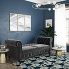 Felix Chesterfield Sofa Bed - Grey Velvet by Dorel - Price Crash Furniture