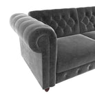 Felix Chesterfield Sofa Bed - Grey Velvet by Dorel - Price Crash Furniture