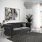 Felix Chesterfield Sofa Bed - Grey Velvet by Dorel - Price Crash Furniture