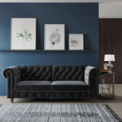 Felix Chesterfield Sofa Bed - Grey Velvet by Dorel - Price Crash Furniture