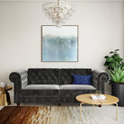 Felix Chesterfield Sofa Bed - Grey Velvet by Dorel - Price Crash Furniture