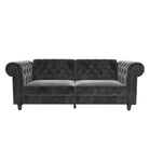 Felix Chesterfield Sofa Bed - Grey Velvet by Dorel - Price Crash Furniture