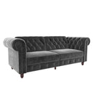 Felix Chesterfield Sofa Bed - Grey Velvet by Dorel - Price Crash Furniture