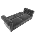 Felix Chesterfield Sofa Bed - Grey Velvet by Dorel - Price Crash Furniture