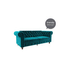 Felix Chesterfield Sofa Bed - Teal Velvet by Dorel - Price Crash Furniture