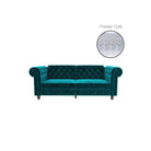 Felix Chesterfield Sofa Bed - Teal Velvet by Dorel - Price Crash Furniture