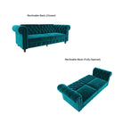 Felix Chesterfield Sofa Bed - Teal Velvet by Dorel - Price Crash Furniture