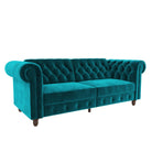 Felix Chesterfield Sofa Bed - Teal Velvet by Dorel - Price Crash Furniture