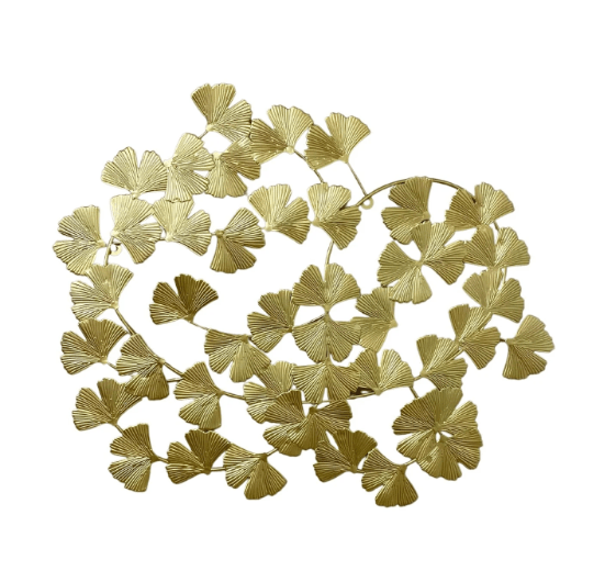 Gold Metal Lotus Leaf Wall Art 50cm - Price Crash Furniture