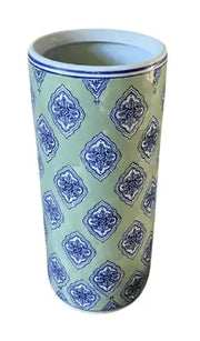 Green And White Diamond Print Umbrella Stand - Price Crash Furniture