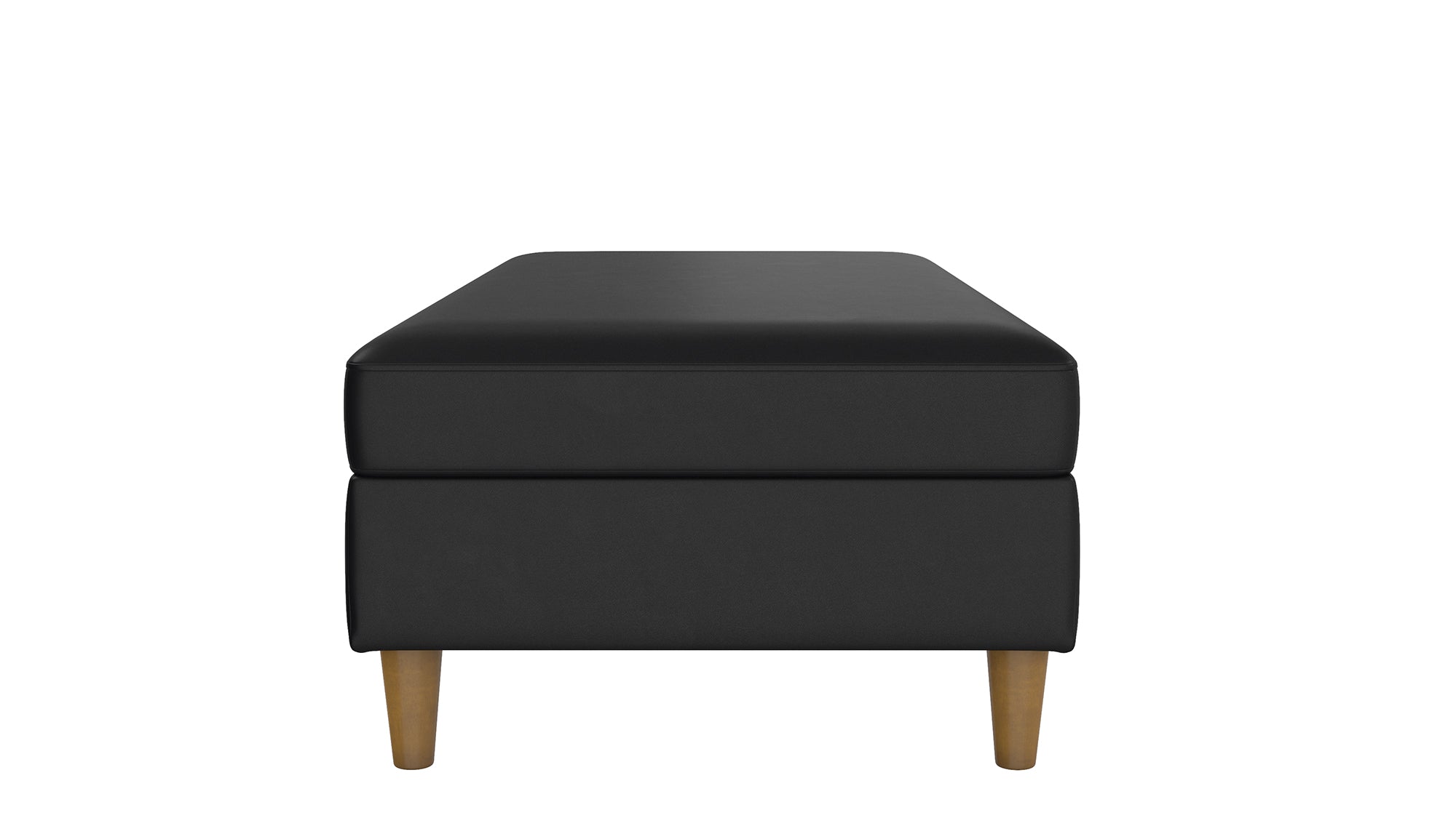 Hartford Storage Ottoman - Black Faux Leather by Dorel - Price Crash Furniture