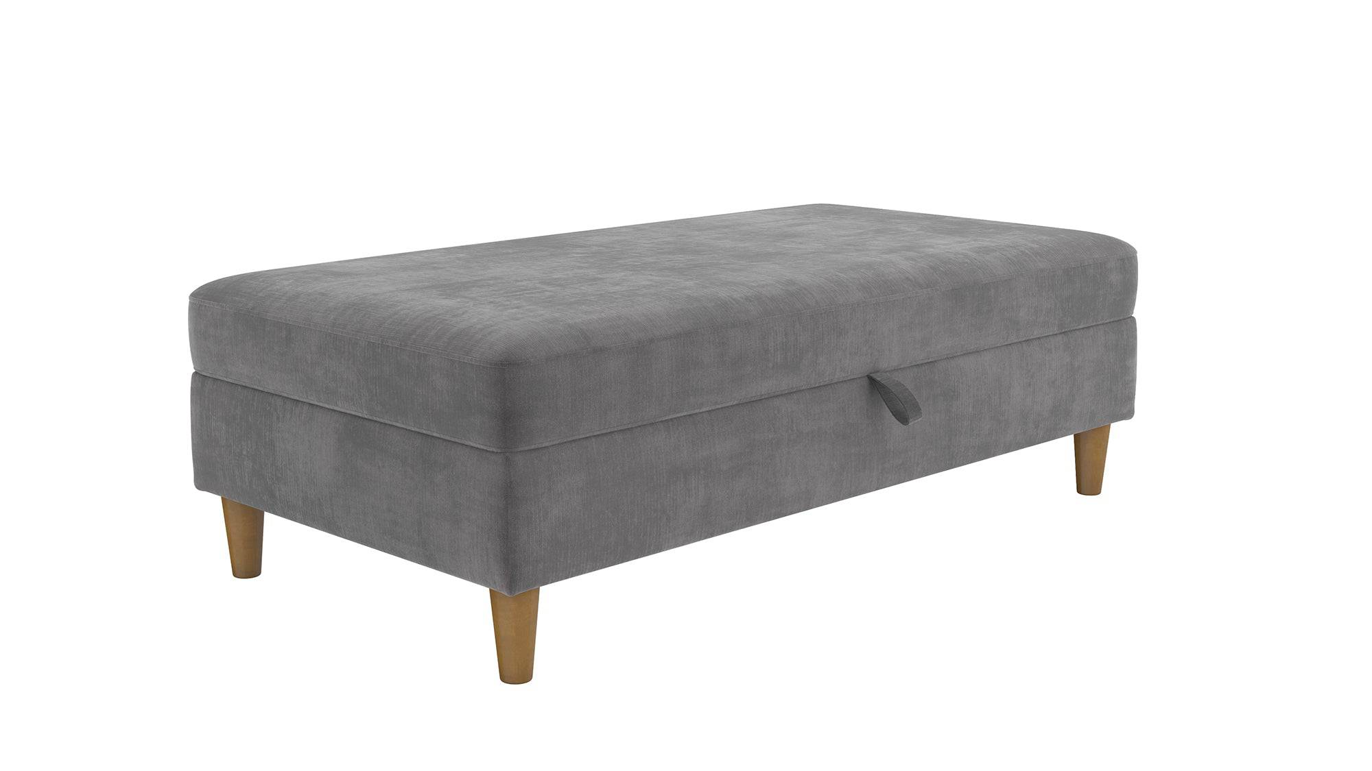 Hartford Storage Ottoman - Grey Chenille by Dorel - Price Crash Furniture