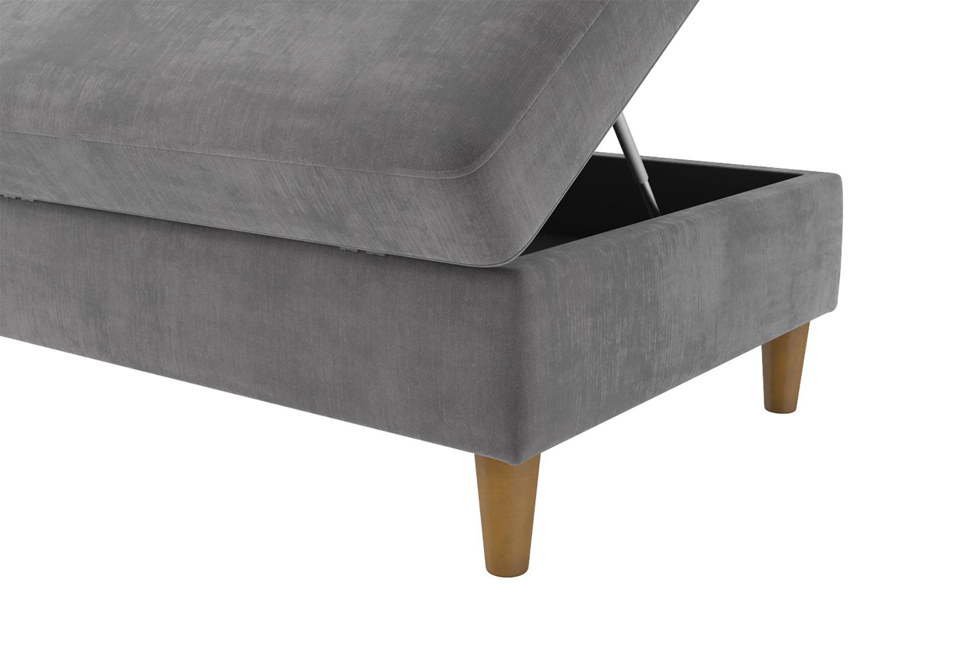 Hartford Storage Ottoman - Grey Chenille by Dorel - Price Crash Furniture