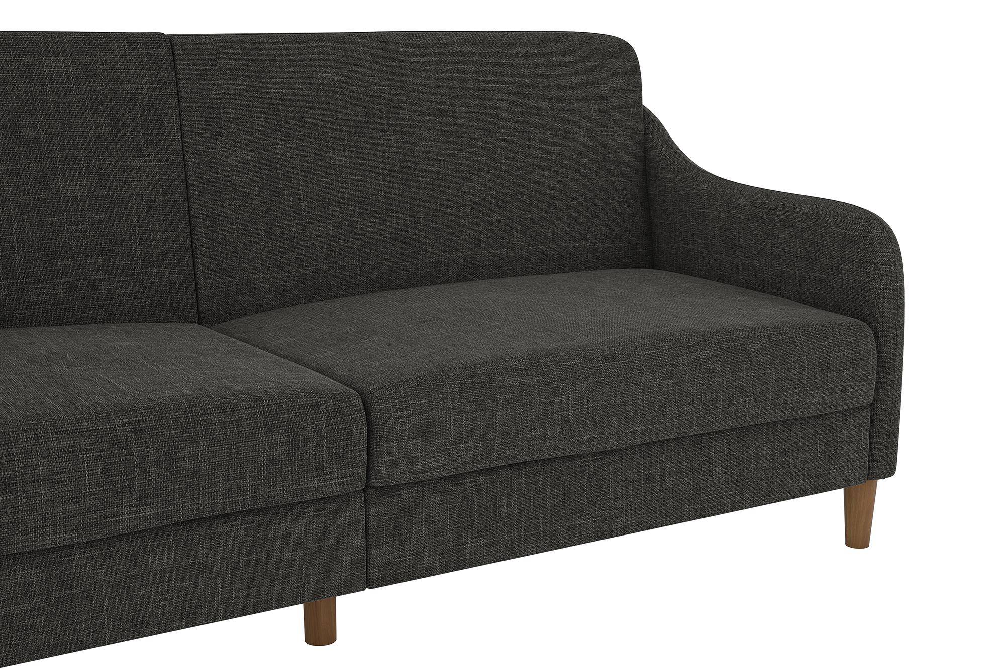 Jasper Sprung Sofa Bed - Dark Grey Linen by Dorel - Price Crash Furniture