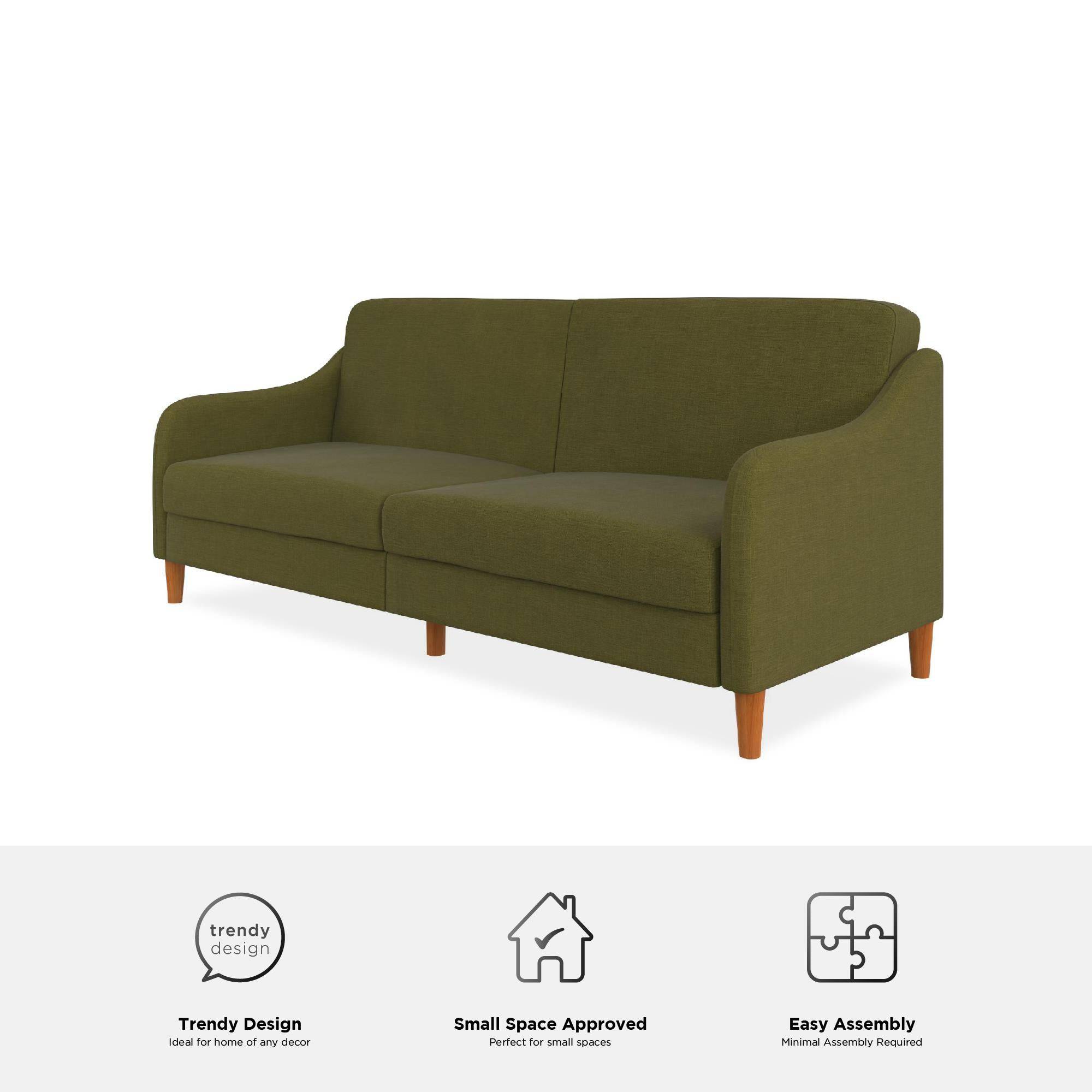 Jasper Sprung Sofa Bed - Green Linen by Dorel - Price Crash Furniture