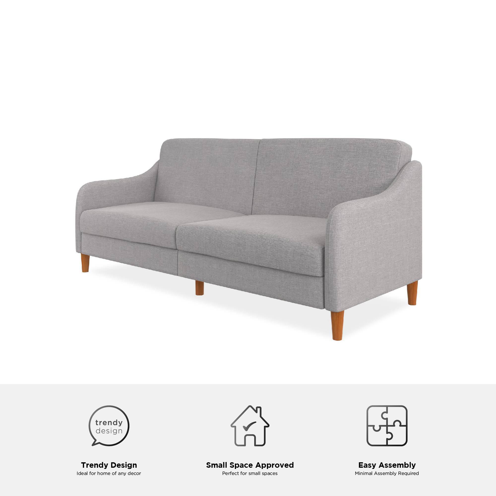 Jasper Sprung Sofa Bed - Light Grey Linen by Dorel - Price Crash Furniture