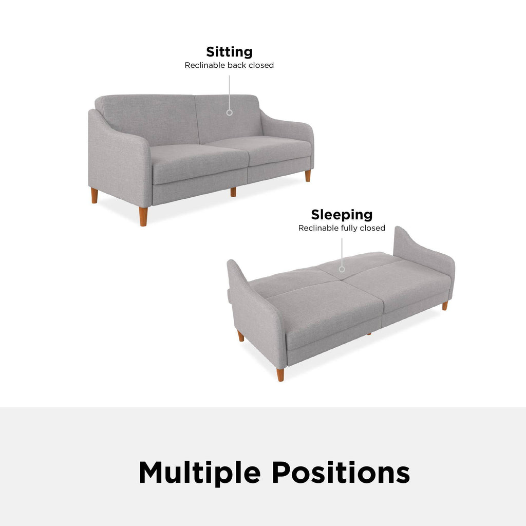 Jasper Sprung Sofa Bed - Light Grey Linen by Dorel - Price Crash Furniture