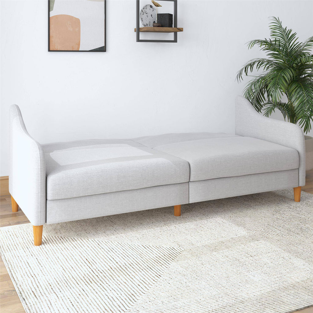 Jasper Sprung Sofa Bed - Light Grey Linen by Dorel - Price Crash Furniture