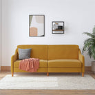 Jasper Sprung Sofa Bed - Mustard Linen by Dorel - Price Crash Furniture