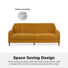 Jasper Sprung Sofa Bed - Mustard Linen by Dorel - Price Crash Furniture