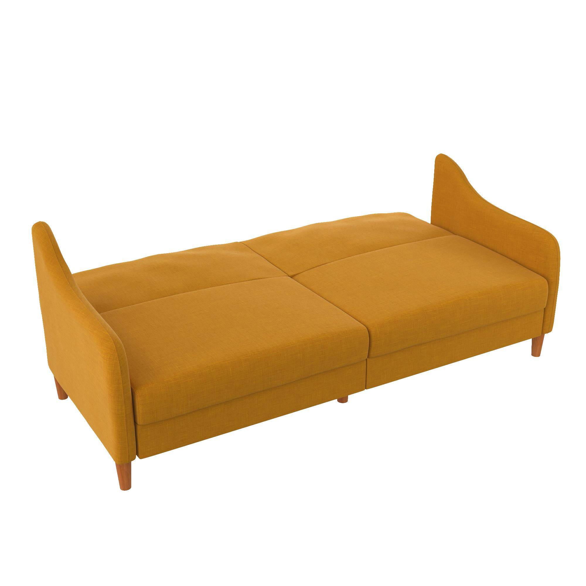 Jasper Sprung Sofa Bed - Mustard Linen by Dorel - Price Crash Furniture