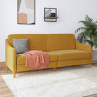 Jasper Sprung Sofa Bed - Mustard Linen by Dorel - Price Crash Furniture