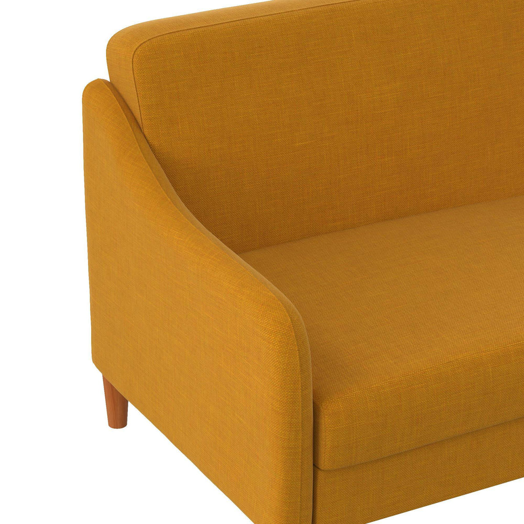Jasper Sprung Sofa Bed - Mustard Linen by Dorel - Price Crash Furniture