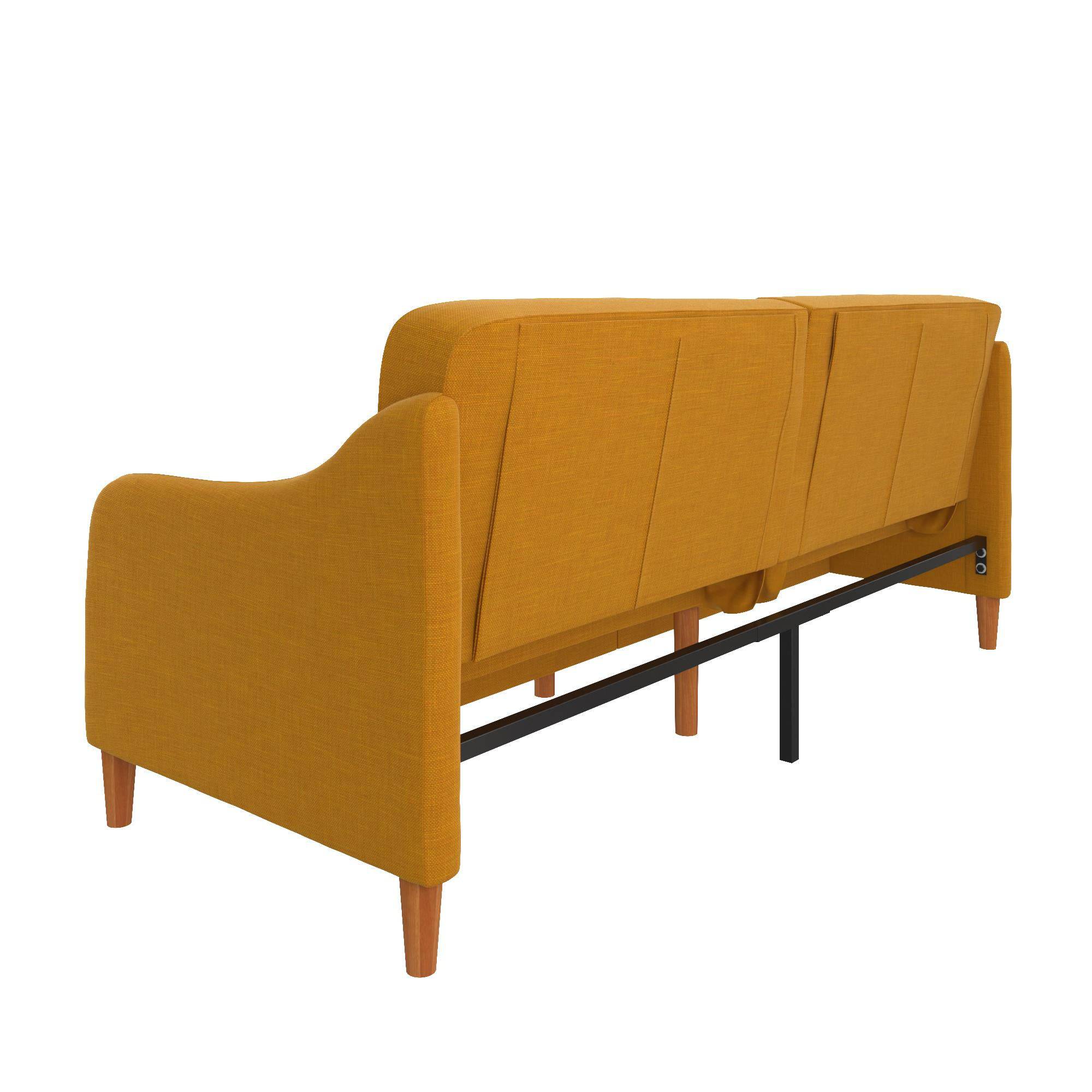 Jasper Sprung Sofa Bed - Mustard Linen by Dorel - Price Crash Furniture