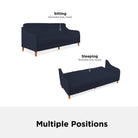 Jasper Sprung Sofa Bed - Navy Blue Linen by Dorel - Price Crash Furniture