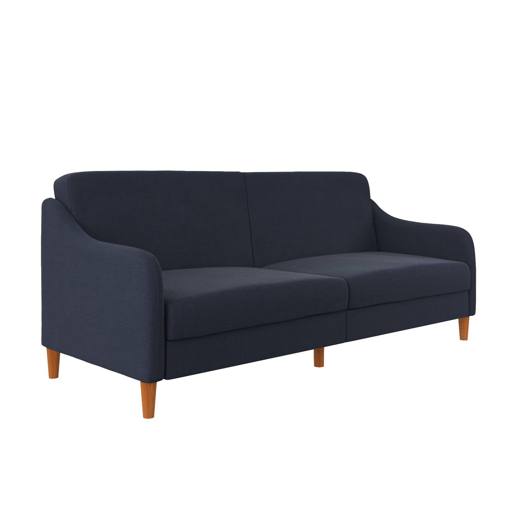 Jasper Sprung Sofa Bed - Navy Blue Linen by Dorel - Price Crash Furniture