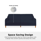 Jasper Sprung Sofa Bed - Navy Blue Linen by Dorel - Price Crash Furniture