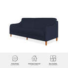 Jasper Sprung Sofa Bed - Navy Blue Linen by Dorel - Price Crash Furniture