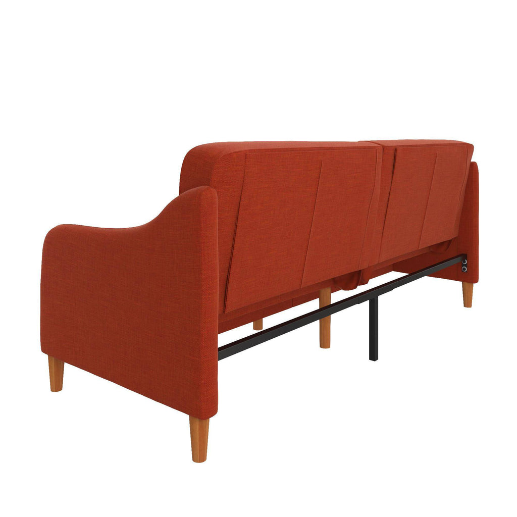 Jasper Sprung Sofa Bed - Orange Linen by Dorel - Price Crash Furniture